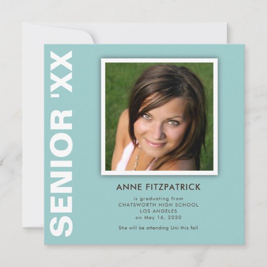 Faire-part d'études supérieures en photo (Devant)