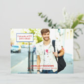 Faire-part d'études supérieures en photo (Debout devant)