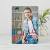 Faire-part d'études supérieures en photo (Debout devant)