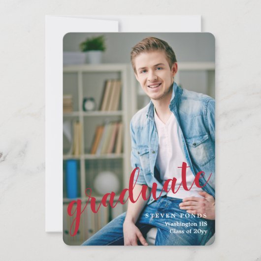 Faire-part d'études supérieures en photo (Devant)