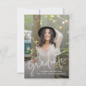 Faire-part d'études supérieures en script photo (Devant)