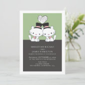 Faire-part Deux Chambres Chat Thème Gay Mariage (Debout devant)