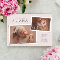Deux collages photo type simple naissance rose