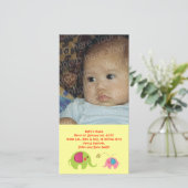 Faire-part Deux éléphants avec papillon (Debout devant)