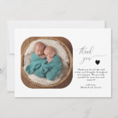 Faire-part Deux jumeaux bénis Photo Naissance (Dos)