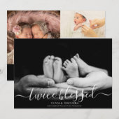 Faire-part Deux Jumeaux De Superposition Bienheureux Twins Ph (Devant / Derrière)