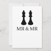 Faire-part Deux pièces d'échecs Kings Mariage Gay (Devant)