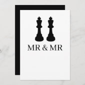 Faire-part Deux pièces d'échecs Kings Mariage Gay (Devant / Derrière)