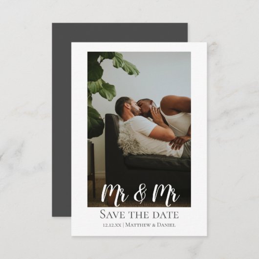 Faire-part Deux Pièces M. Et M. Gay Photo Mariage (Devant / Derrière)