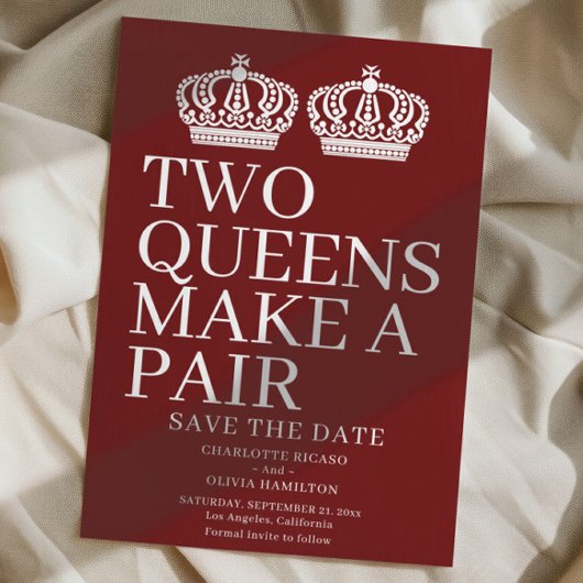 Faire-part Deux Reines Font Un Mariage homosexuel