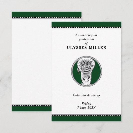 Faire-part d'événements Lacrosse (Devant / Derrière)