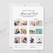 Faire-part Devinez leur âge Maman et papa jeu de baby shower  (Devant)