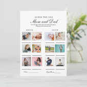 Faire-part Devinez leur âge Maman et papa jeu de baby shower  (Debout devant)