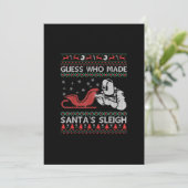 Faire-part Devinez Qui A Fait De Père Noël Sleigh | Dons Drôl (Debout devant)