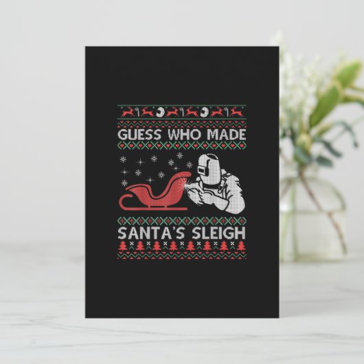 Faire-part Devinez Qui A Fait De Père Noël Sleigh | Dons Drôl (Debout devant)