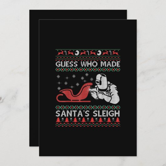 Faire-part Devinez Qui A Fait De Père Noël Sleigh | Dons Drôl (Devant / Derrière)