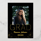 Faire-part d'huile d'or de graduation moderne (Recto)