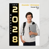 Faire-part d'huile d'or de graduation photo modern (Recto)