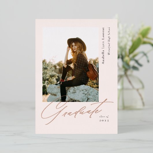 Faire-part d'huile photo de script d'études supéri (Debout devant)