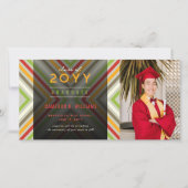 Faire-part Diagonale colorée rayures tendance Photo Graduatio (Devant)