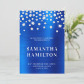 Faire-part Diagramme Royal Blue Ombre Foil Confetti (Debout devant)