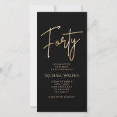 Faire-part Digital Black Gold 40th Birthday Mobile Invite (Devant)