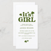 Faire-part Digital Evite c'est une fille St. Patrick's Day Ba (Devant / Derrière)