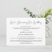 Faire-part Diminution De Notre Mariage Élégante Calligraphie (Debout devant)