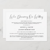 Faire-part Diminution De Notre Mariage Élégante Calligraphie (Devant / Derrière)