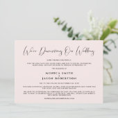 Faire-part Diminution De Notre Mariage Élégante Calligraphie  (Debout devant)