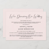 Faire-part Diminution De Notre Mariage Élégante Calligraphie  (Devant / Derrière)