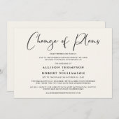 Faire-part Diminution du Mariage Changement de plan Elegant C (Devant / Derrière)