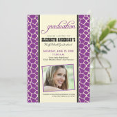 Faire-part d'impression de girafe (violet) (Debout devant)