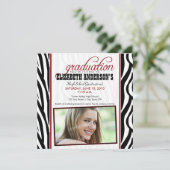 Faire-part d'impression Zebra (en rouge) (Debout devant)