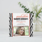 Faire-part d'impression Zebra (orange) (Debout devant)