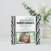 Faire-part d'impression Zebra (vert chasseur) (Debout devant)