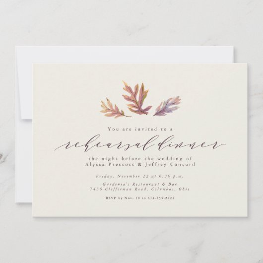 Faire-part Dîner de répétition automne (Devant)