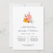 Faire-part Dîner de répétition de corail et d'étoiles de mer  (Devant)