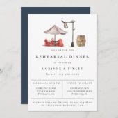Faire-part Dîner de répétition de la scène d'aquarelle rustiq (Devant / Derrière)
