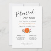 Faire-part Dîner de répétition du mariage Citrouille aquarell (Devant)