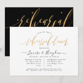 Faire-part Dîner de répétition élégant, écriture moderne en f (Devant / Derrière)