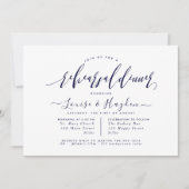 Faire-part Dîner de répétition élégant, Script bleu marine (Devant)