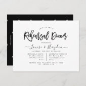 Faire-part Dîner De Répétition Élégant, Script De Brosse manu (Devant / Derrière)