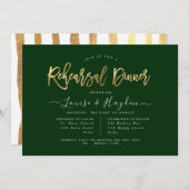 Faire-part Dîner De Répétition Élégant, Script Gold Modern (Devant / Derrière)