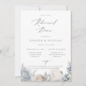 Faire-part Dîner de répétition Floral du Jardin bleu Dusty (Devant)