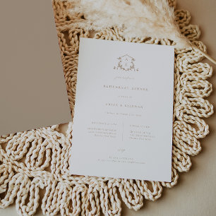 Faire-part Dîner de répétition Timeless Vines Beige Crest