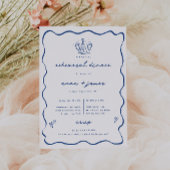 Faire-part Dîner de répétition Whimsical Blue Doodle