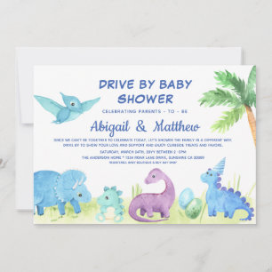 Faire-part Dinosaur Drive Par Baby shower Cute