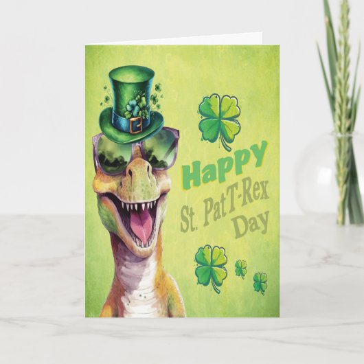 Faire-part Dinosaur leprechaun Jour de la Saint Patrick irlan (Devant)