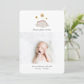 Faire-part Dinosaure rose mignonne Fille Bébé Photo naissance (Debout devant)